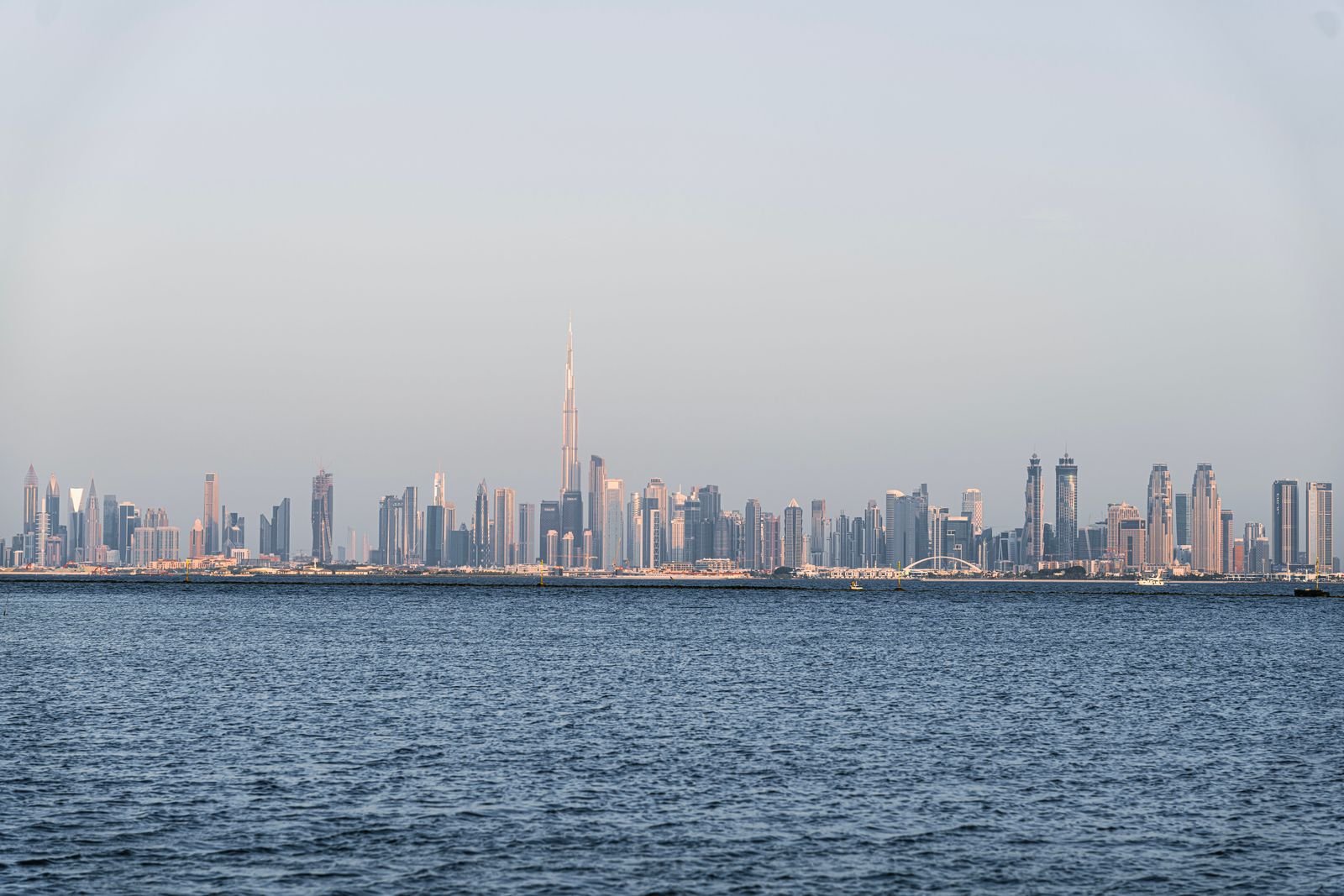 Dubai skyline seen across the sea